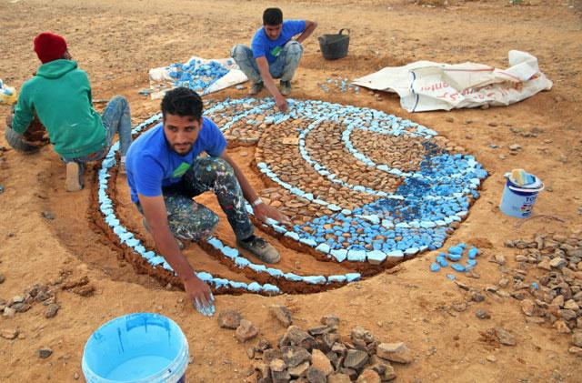 Artists Work with Refugees to Create Mosaic Park in Azraq Camp