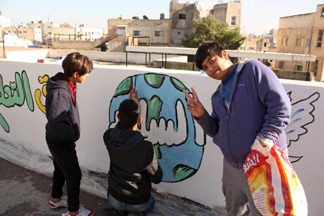 Young Artists Create Murals in Jabal Nuzha for Human Rights Day